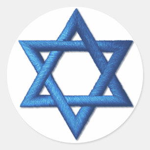 Davidsstern Jüdisches israelisches Symbol Runder Aufkleber