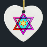 Davidsstern Keramikornament<br><div class="desc">Jüdische Geschenke und Geschenkideen mit Buntglas jüdischem Davidsstern.</div>