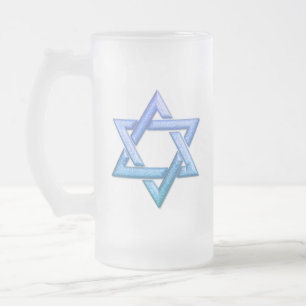 Davidsstern Mattierte Bier-Tasse Mattglas Bierglas