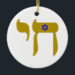 DAVIDSSTERN U. DAS LEBEN KERAMIK ORNAMENT<br><div class="desc">2 JÜDISCHE SYMBOLE</div>