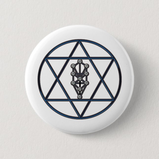 Davidsstern U. Sefirah Button (Vorderseite)