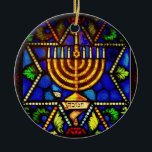 DAVIDSSTERN UND MENORAH KERAMIK ORNAMENT<br><div class="desc">FOTO</div>