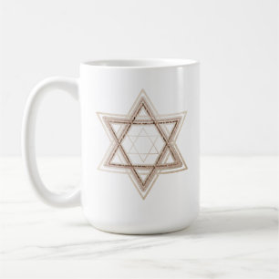 Davidstern Elegantes Gold und Weiß modern Kaffeetasse