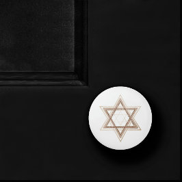 Davidstern | Elegantes Gold und Weiß modern Keramikknauf