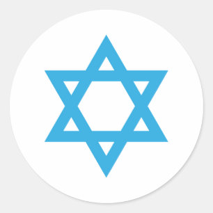 Davidstern Israelischer blauer Stern Unabhängigkei Runder Aufkleber