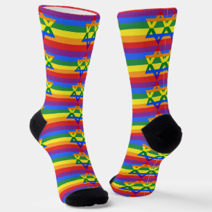 Davidstern jüdische Regenbogen-LGBTQIA+ Gay Pride Socken