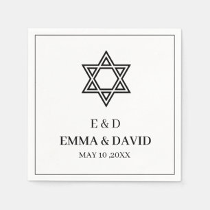 Davidstern Minimale jüdische Hochzeitsserviette Serviette