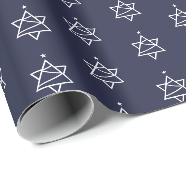 Davidstern Weihnachtsbaum Geschenkpapier (Rolleneckpunkt)