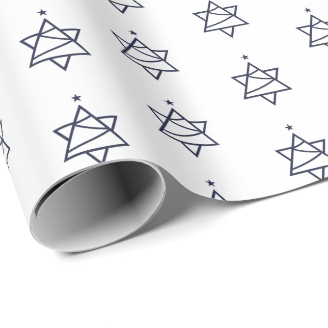 Davidstern Weihnachtsbaum Geschenkpapier (Rolleneckpunkt)