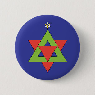 Davidstern zu Weihnachten Button