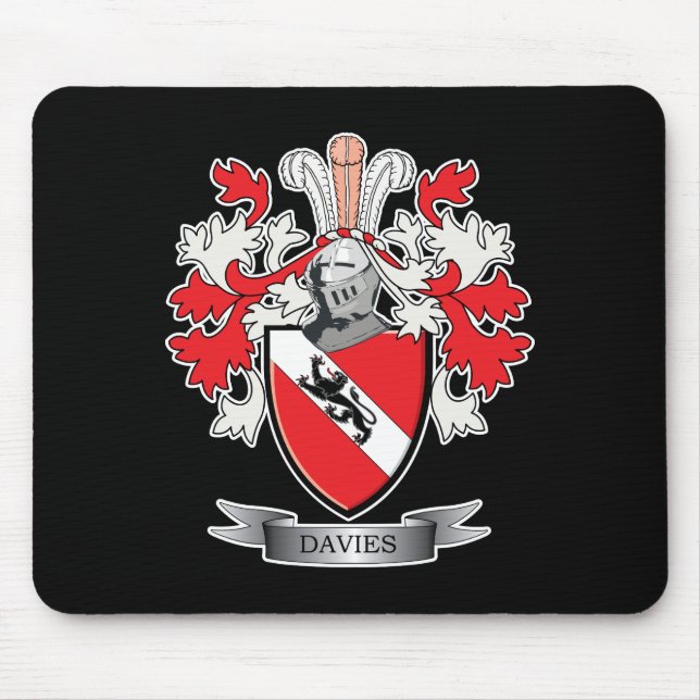 Davies-Familienwappen-Wappen Mousepad (Vorne)