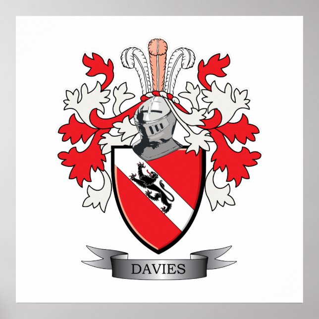 Davies-Familienwappen-Wappen Poster (Vorne)