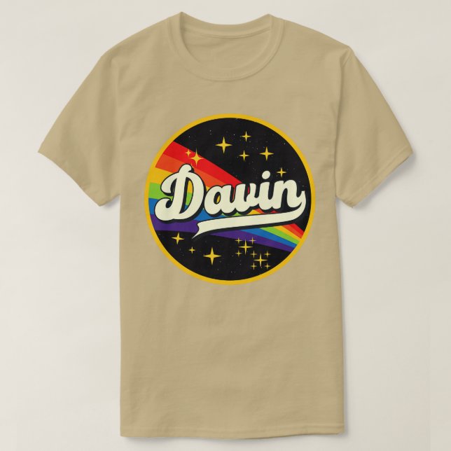 Davin Rainbow in Space Vintag Style T-Shirt (Design vorne)