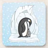 Davin und Annie der Pinguins Square Untersetzer