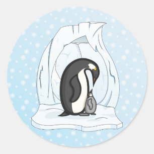 Davin und Annie die Penguins-Sticker Runder Aufkleber