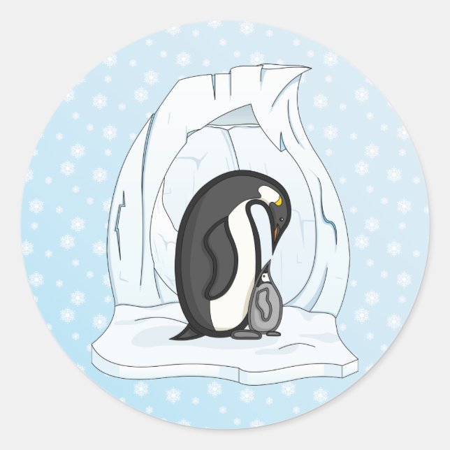 Davin und Annie die Penguins-Sticker Runder Aufkleber (Vorderseite)