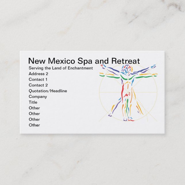 DaVinci Anatomy Man in Chakra Farben Terminkarte (Vorderseite)