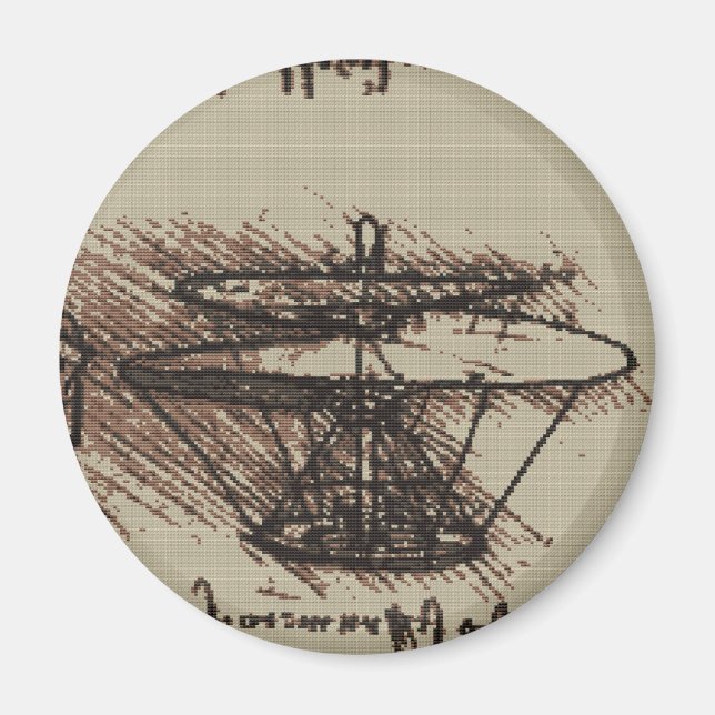 DAVINCI HELO Cross Stitch Design Magnet (Vorne)