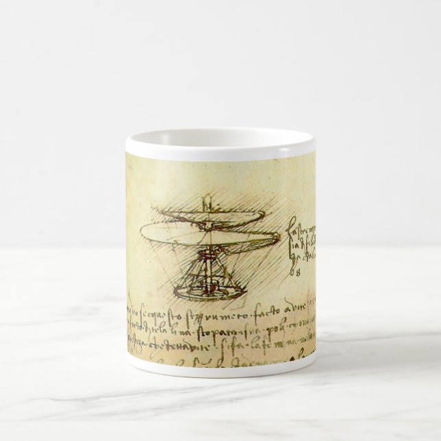 Davinci Hubschrauberentwurf Kaffeetasse (Mittel)