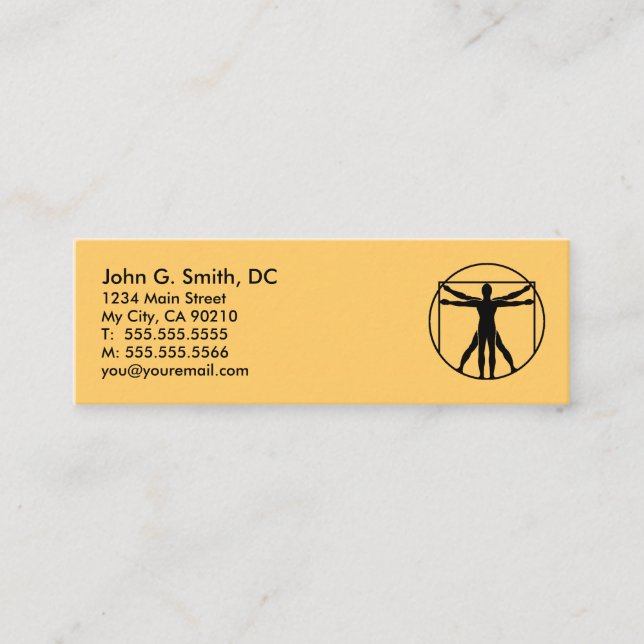 DaVinci Logo-Miniempfehlungs-Chiropraktor Mini Visitenkarte (Vorderseite)