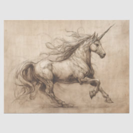 DaVinci Unicorn Sketch Seidenpapier
