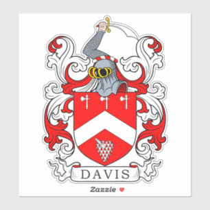 Davis Familienwappen Aufkleber