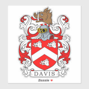 Davis Familienwappen Aufkleber