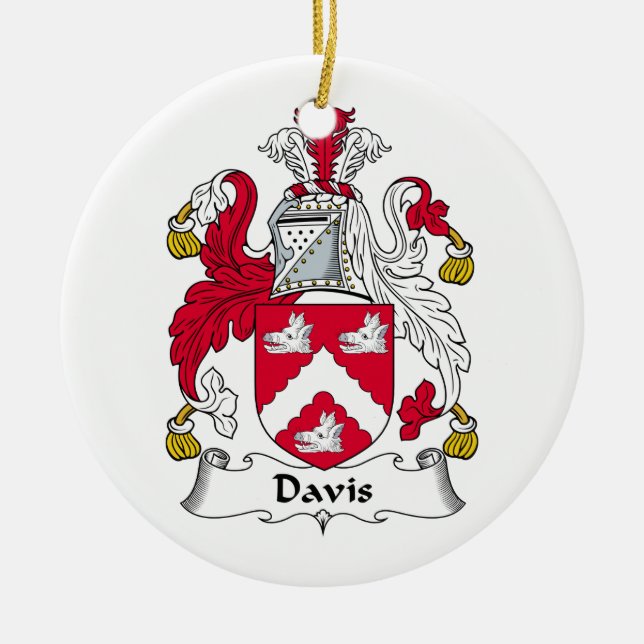 Davis-Familienwappen Keramikornament (Vorne)
