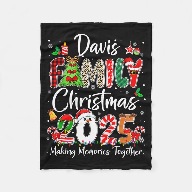 Davis Family Christmas 2025 Matching Pjs Xmas Squa Fleecedecke (Vorderseite)