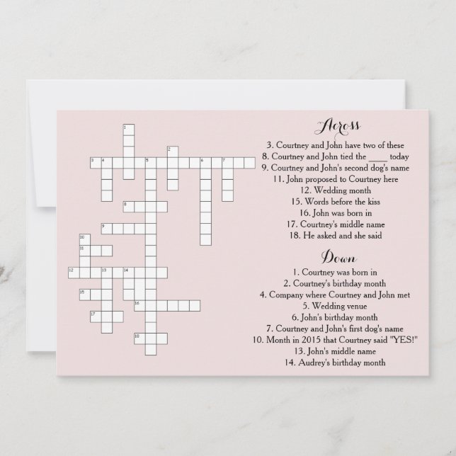 Davis + Harper Menu Card Einladung (Vorderseite)