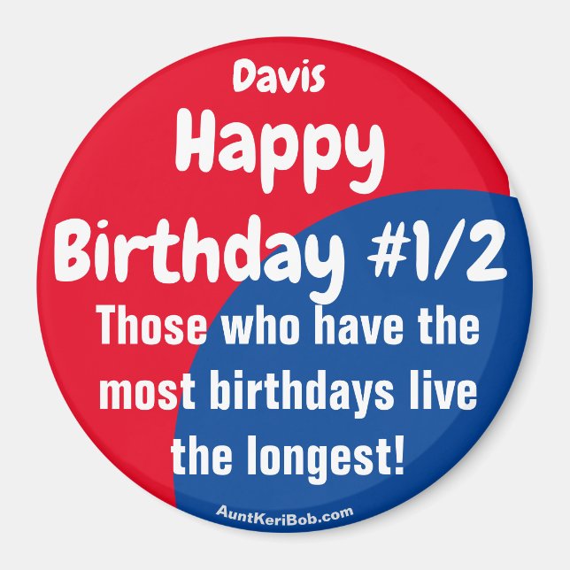 Davis Joyeux Anniversaire #1/2 Magnet (Devant)