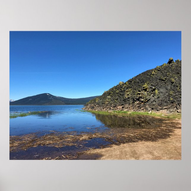 Davis Lake with Lava Rocks, Oregon Poster (Vorne)
