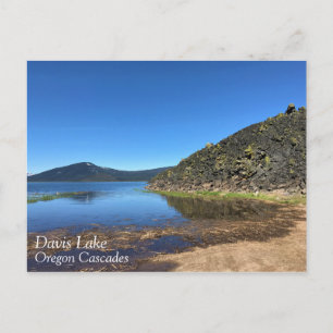Davis Lake with Lava Rocks, Oregon Postkarte