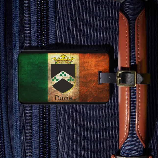 Davis Wappen Irish Flag Gepäckanhänger (Vorderseite Insitu 4)