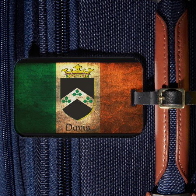 Davis Wappen Irish Flag Gepäckanhänger (Vorderseite Insitu 4)