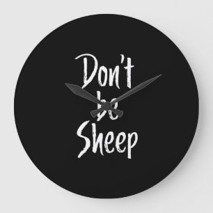 Davon be sheep Humor Quotes About Sheep Gift Große Wanduhr
