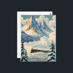 Davos Schweiz Reisen Vintag Postkarte<br><div class="desc">Hier ist eine Vintage Reise Postkarte von Davos Schweiz .</div>