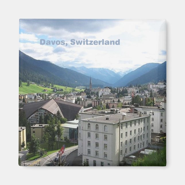 Davos Switzerland Foto Souvenir Kühlschrankmagnete Magnet (Vorne)