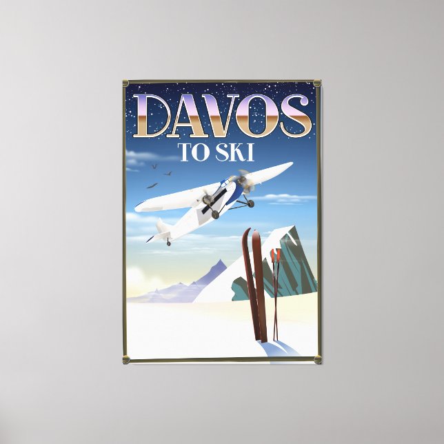 Davos Switzerland Reiseplakat Leinwanddruck (Vorderseite)