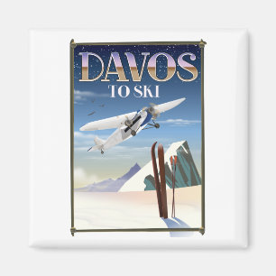 Davos Switzerland Reiseplakat Magnet