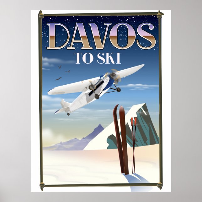 Davos Switzerland travel poster (Vorne)