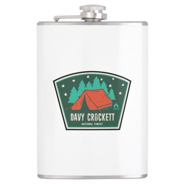 Davy Crockett National Forest Camping Flachmann (Vorderseite)