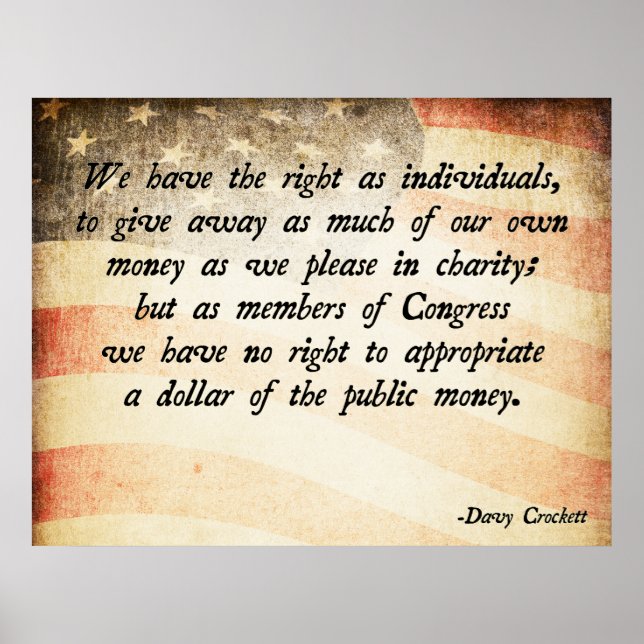 Davy Crockett Zitat Poster (Vorne)