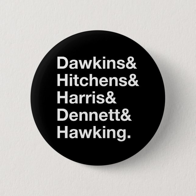 Dawkins&Hitchens&Harris&Dennett&Hawking - Button (Vorderseite)