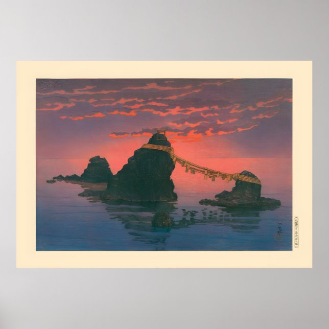 Dawn at Futamigaura By Kawase Hasui Poster (Vorne)