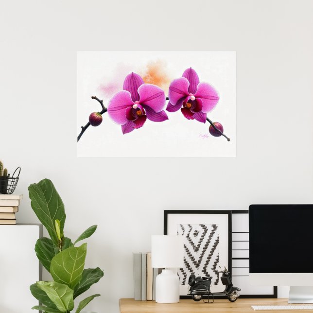 Dawn Bloom Orchide Poster (Heimbüro)