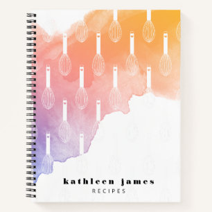 Dawn Palette Watercolor Ballon Whisk Rezept Notizbuch