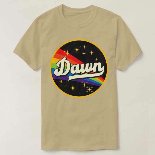 Dawn Rainbow in Space Vintag Style T-Shirt (Design vorne)