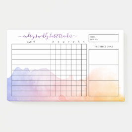 Dawn Watercolor Wash Weekly Habit Tracker Post-it Klebezettel