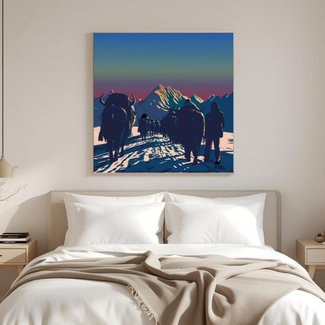 Dawn Yak Caravan Everest Collectible Artwork Leinwanddruck (Von Creator hochgeladen)